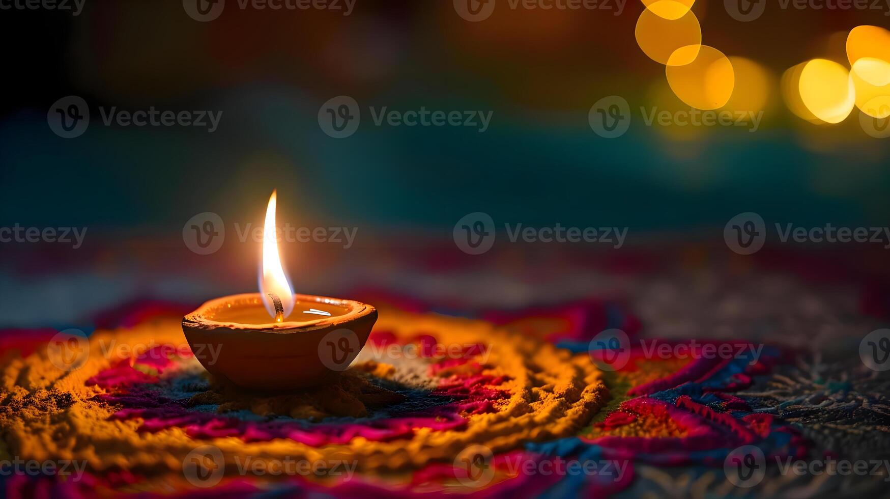 AI generated a lit candle sitting on top of a table photo