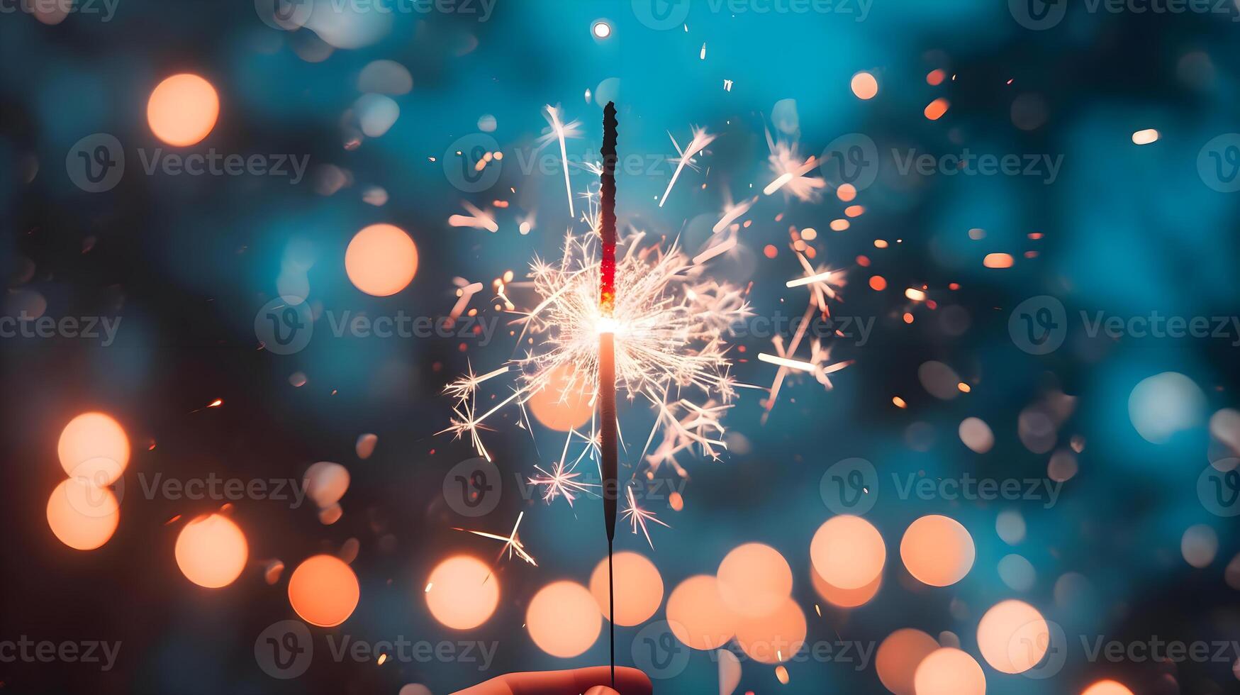 AI generated a person holding a sparkler in their hand photo