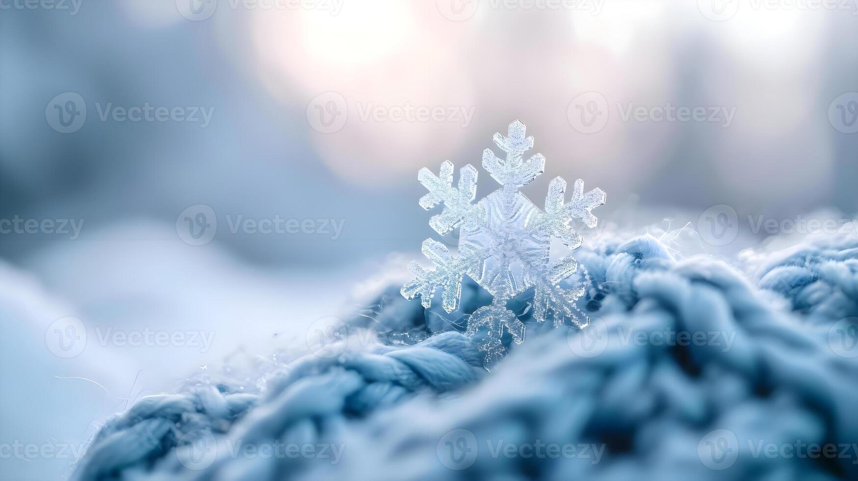 AI generated a close up of a snowflake on a blanket photo