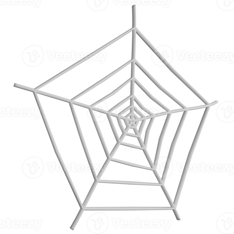 Spider web clipart flat design icon isolated on transparent background, 3D render Halloween concept png