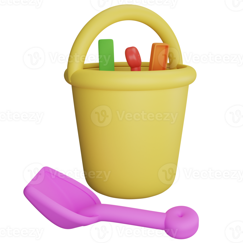 Sand toy clipart flat design icon isolated on transparent background, 3D render Summer and beach concept png