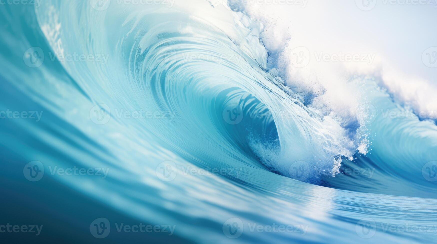 AI generated Huge wave breaking with a lot of spray and splash photo