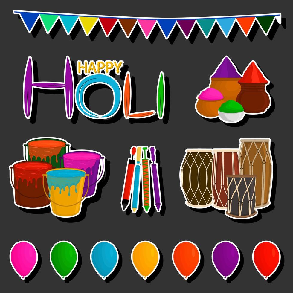 Beautiful illustration on theme of celebrating annual holiday Holi vector