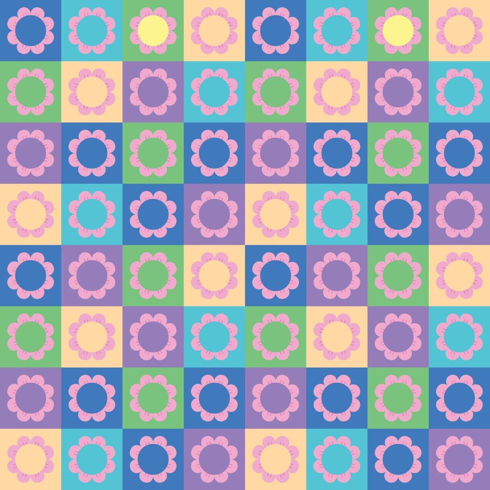 daisy flower seamless pattern pop art style vector