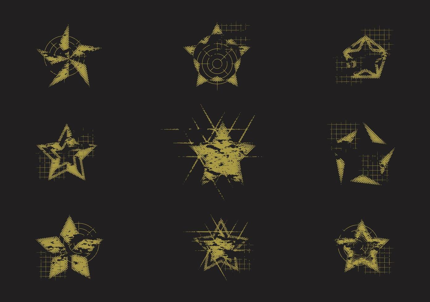 GRUNGE ELEMENT COLLECTION - STAR vector