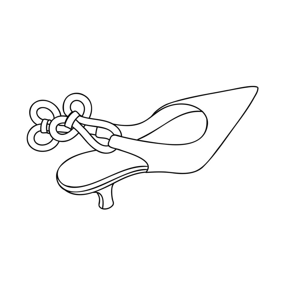 vector ilustración de mano dibujado gráficos de De las mujeres zapatos. casual y elegante estilo. tacones altos sandalias. garabatear dibujo aislado objeto diseño.