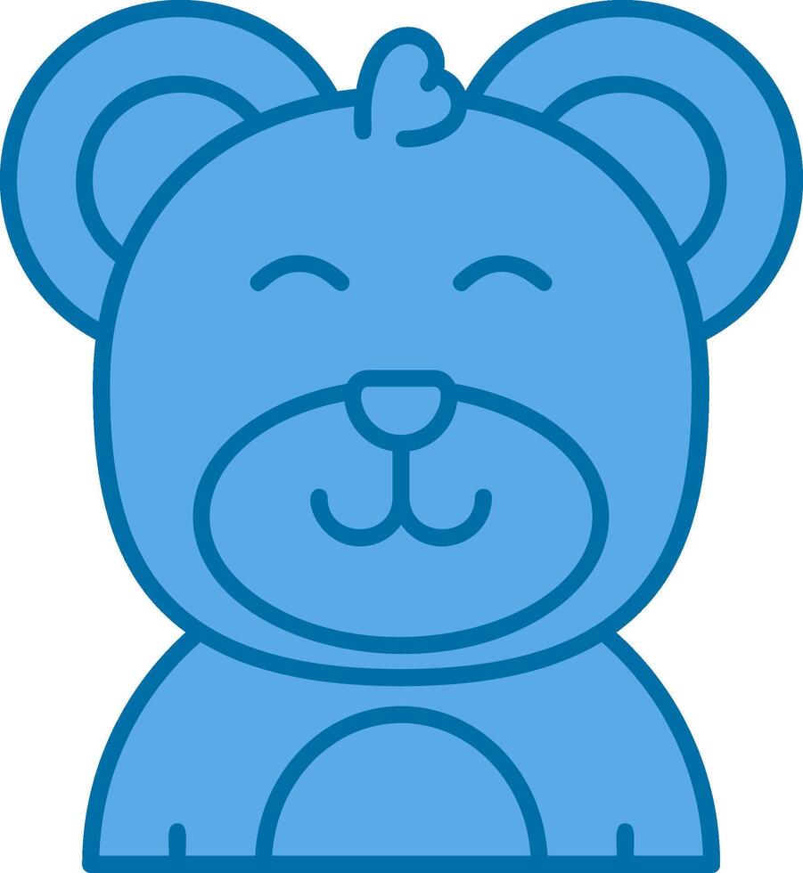 Happy Blue Line Filled Icon vector