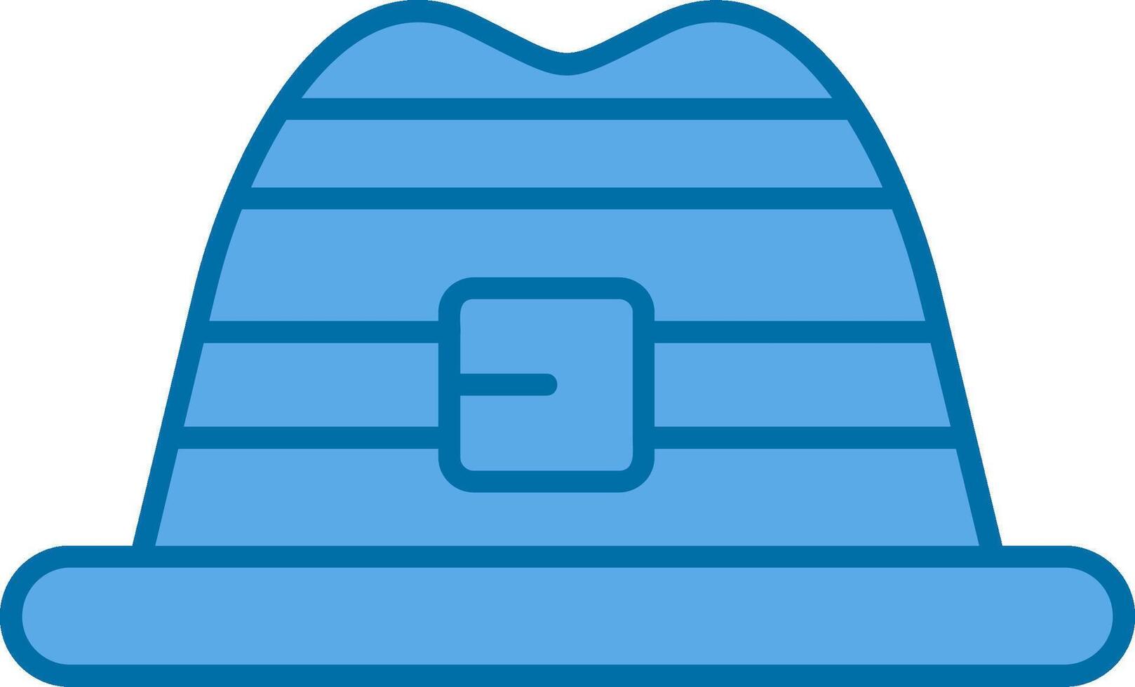 Hat Blue Line Filled Icon vector