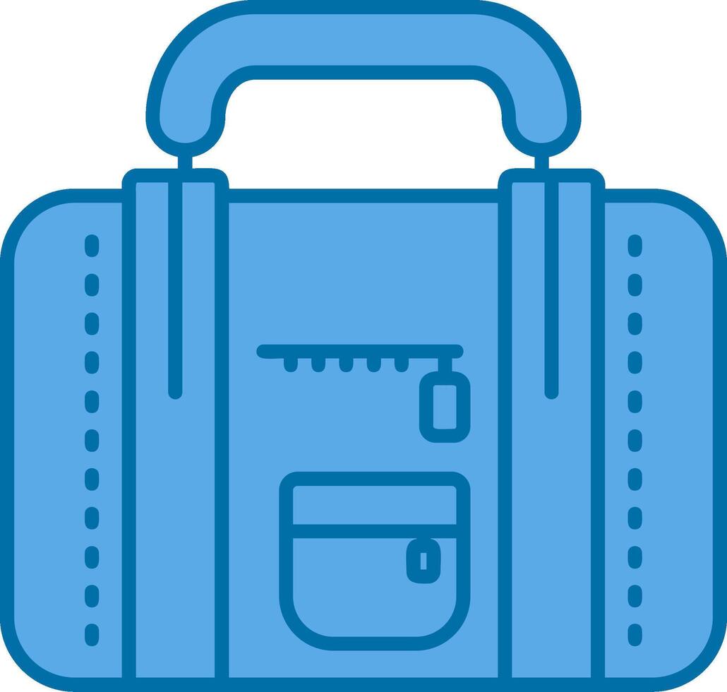 Travel bag Blue Line Filled Icon vector