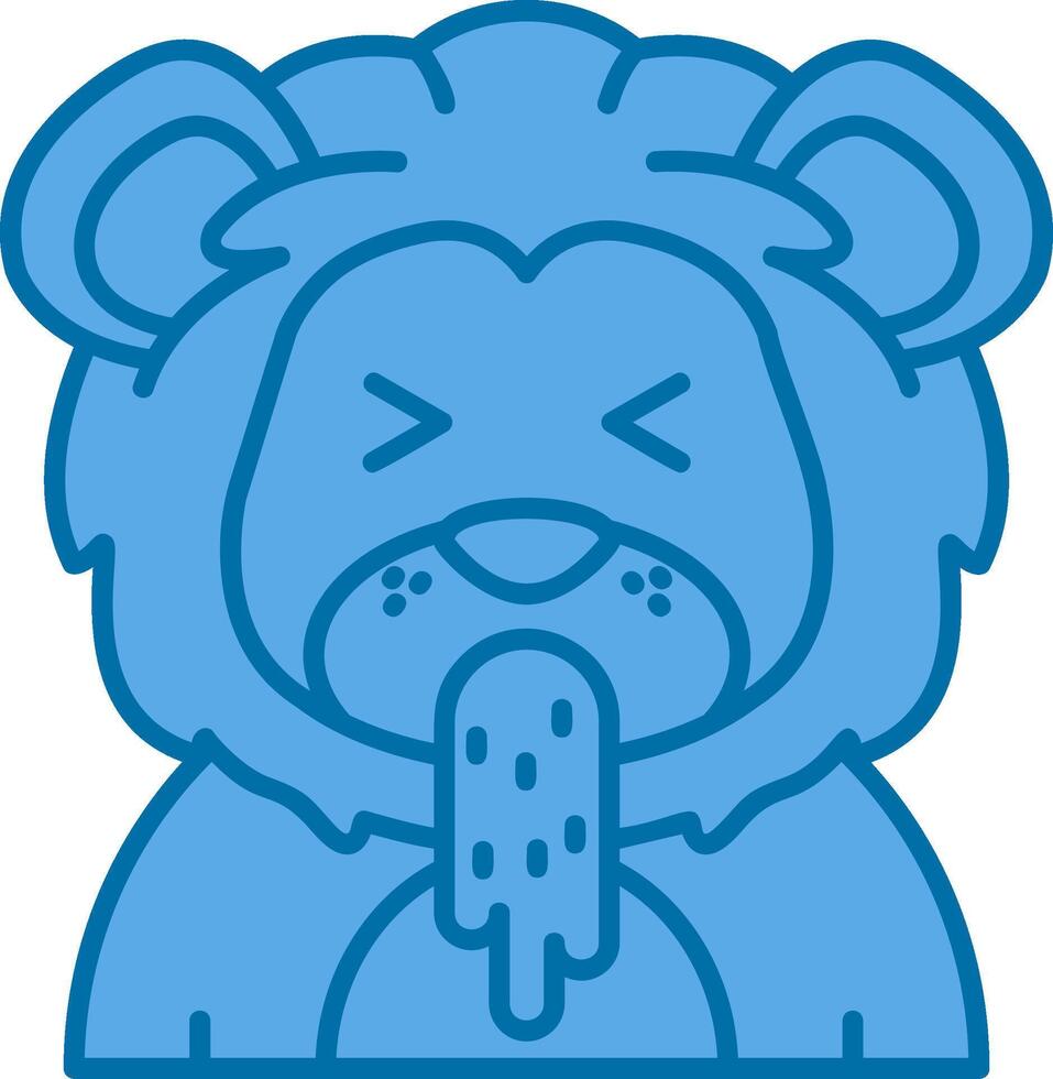 Vomit Blue Line Filled Icon vector