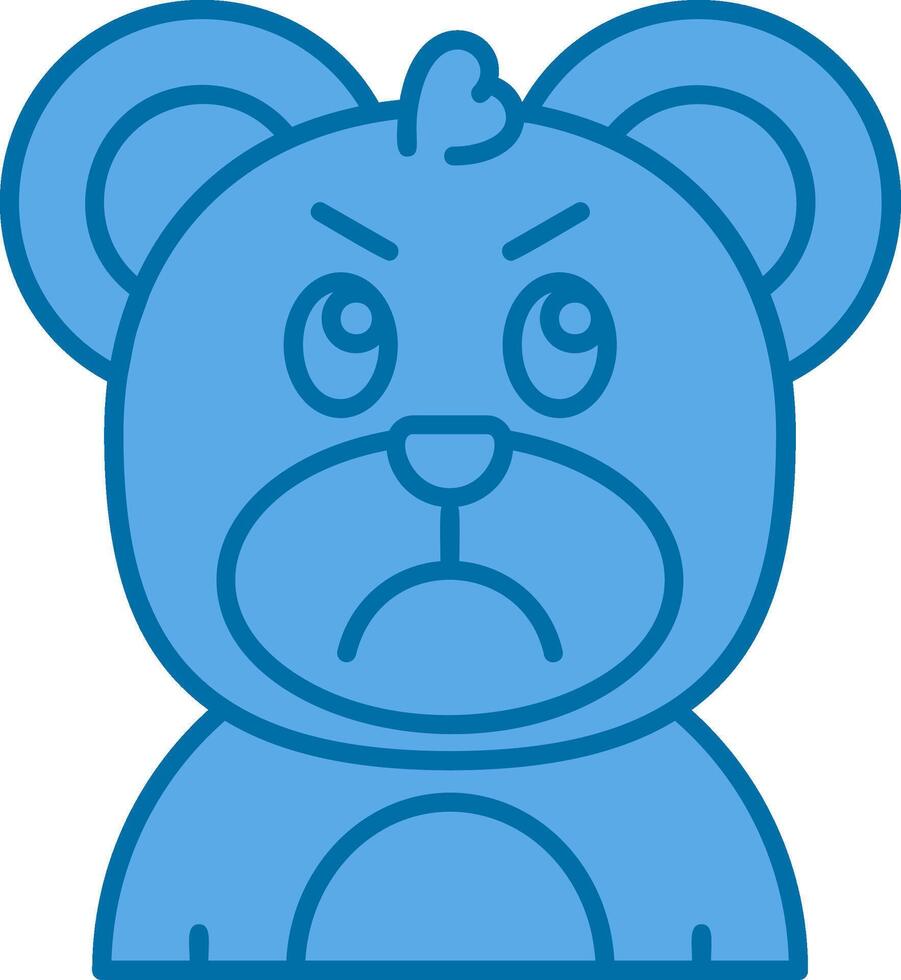 Angry Blue Line Filled Icon vector