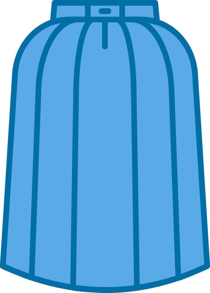 Long skirt Blue Line Filled Icon vector