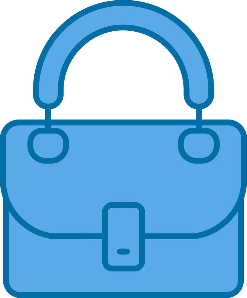 bolso azul línea lleno icono vector