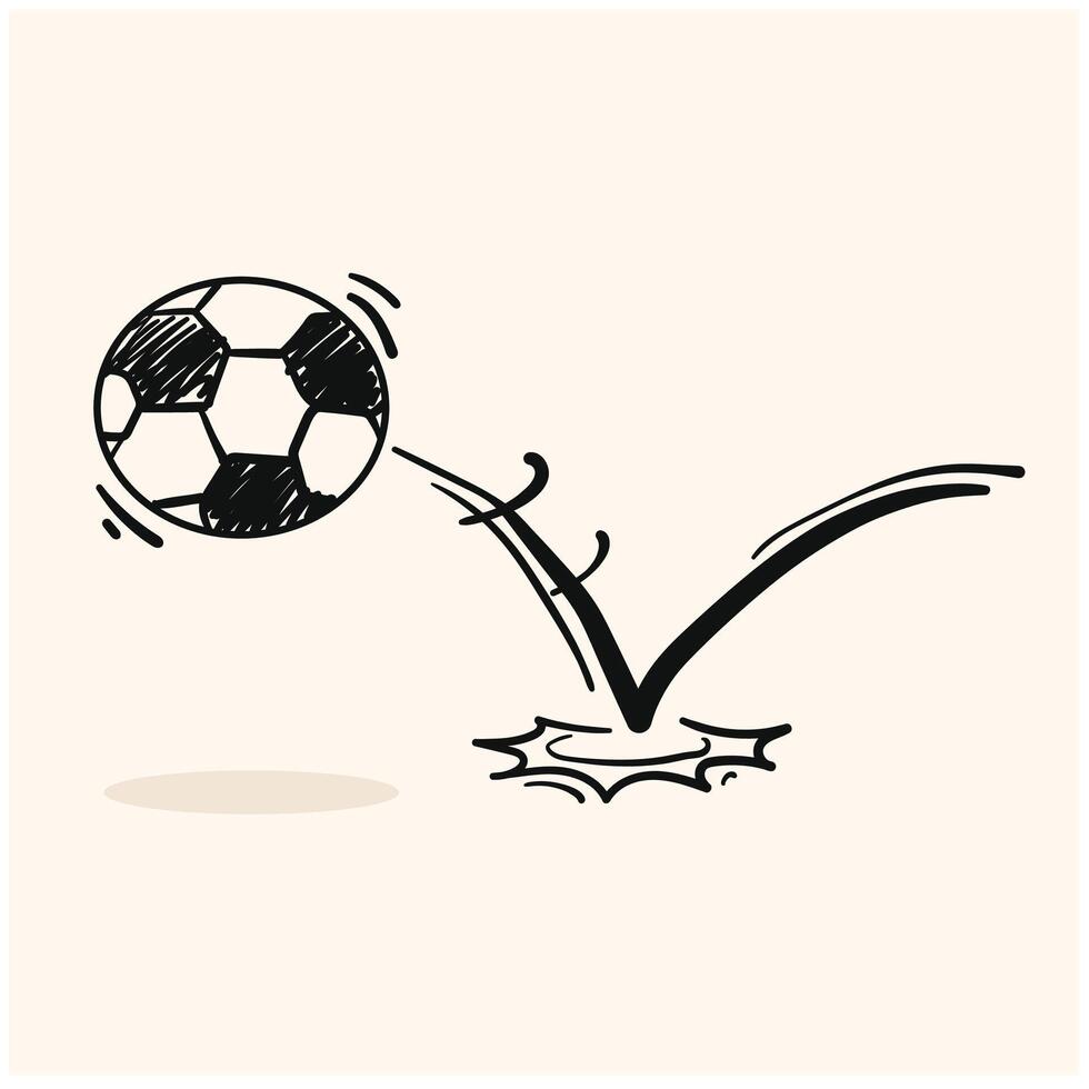 hand drawn doodle ball bounce illustration style doodle and line art vector