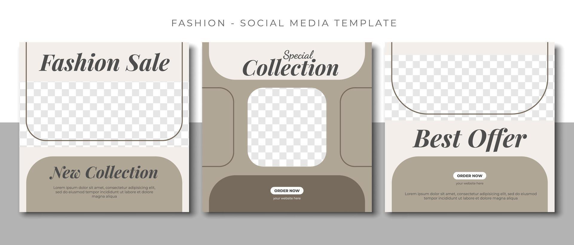 fashion woman beauty grey social media post template design, event promotion banner vector