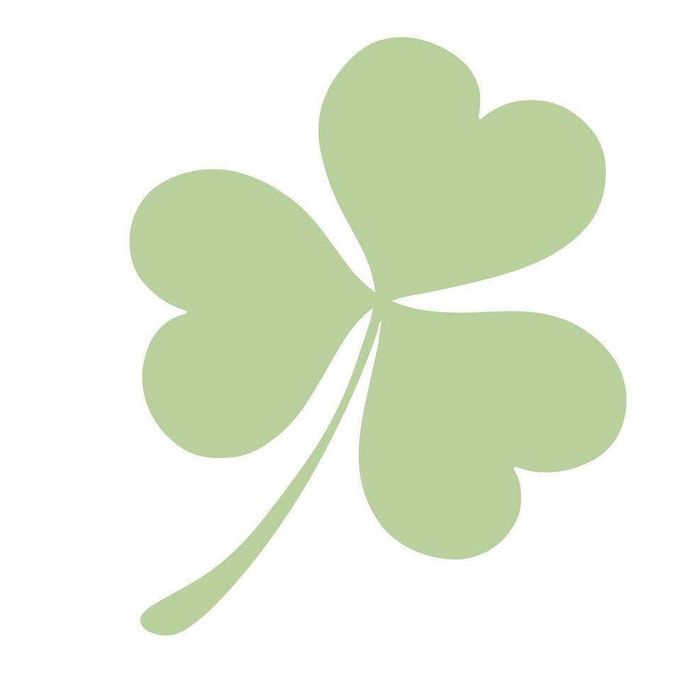 Green clover leaf. Vector illustration on a white background.