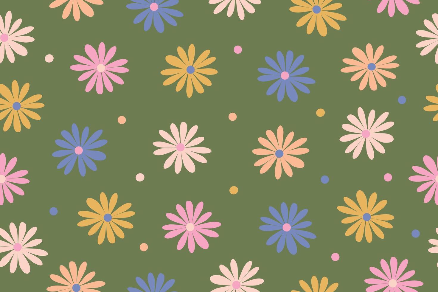 Garden flower, plants, botanical, seamless vector design for fashion, fabric, wallpaper and all prints. Small bright flowers. Vector illustration. Vector