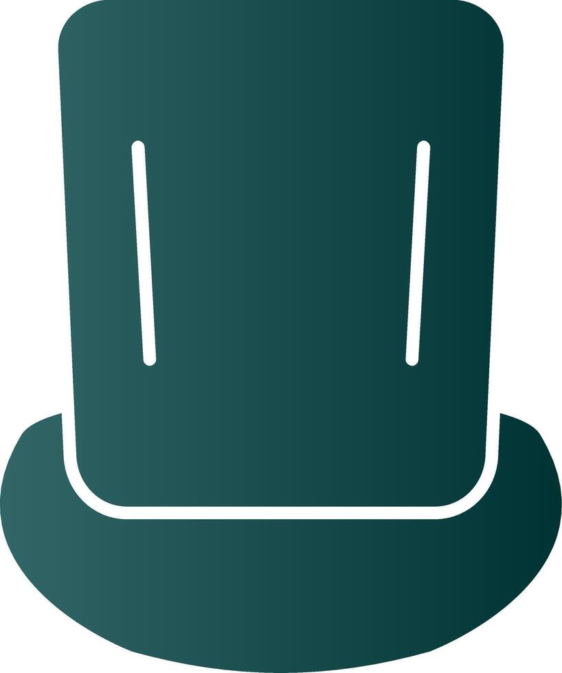 Top Hat Glyph Gradient Icon vector
