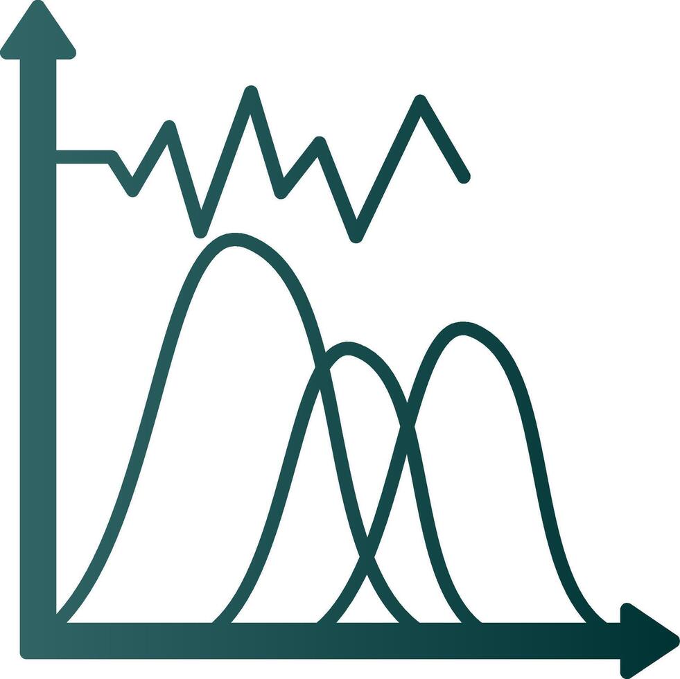 Wave Chart Glyph Gradient Icon vector