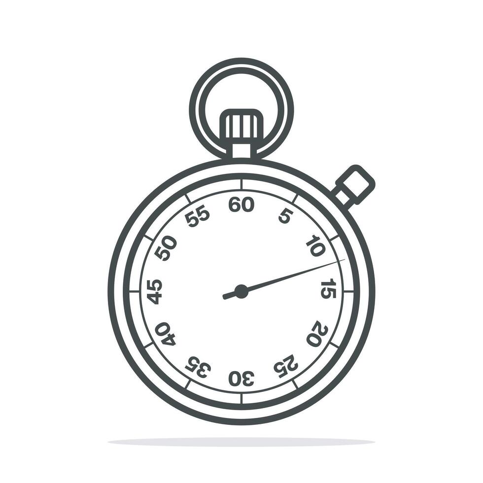 Stopwatch timer cartoon icon illustration. vector