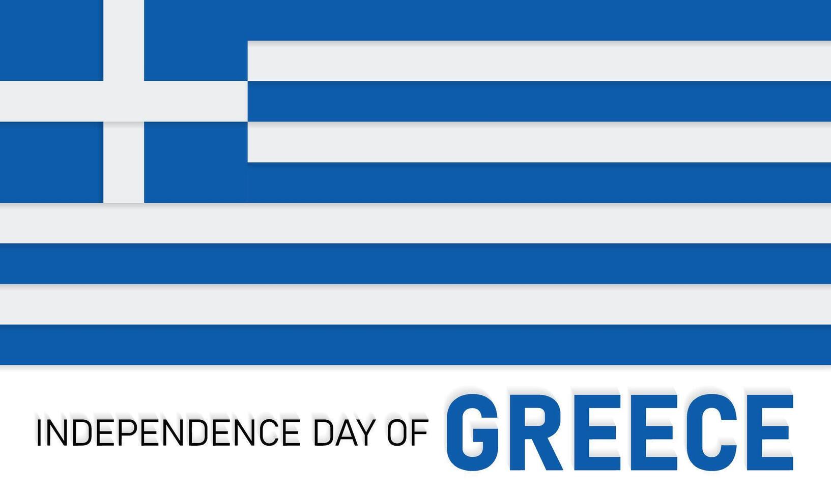 Happy Greek Independence Day celebration every year in 25th March. National republic day of Greece waving flags. Vector illustration for banner, greeting card, poster with background.