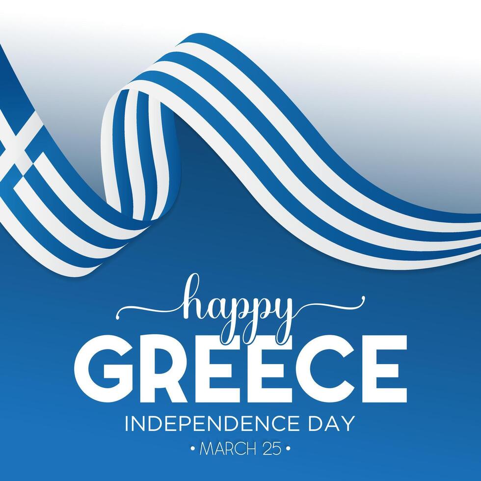 contento griego independencia día celebracion cada año en 25 marzo. nacional república día de Grecia ondulación banderas vector ilustración para bandera, saludo tarjeta, póster con antecedentes.