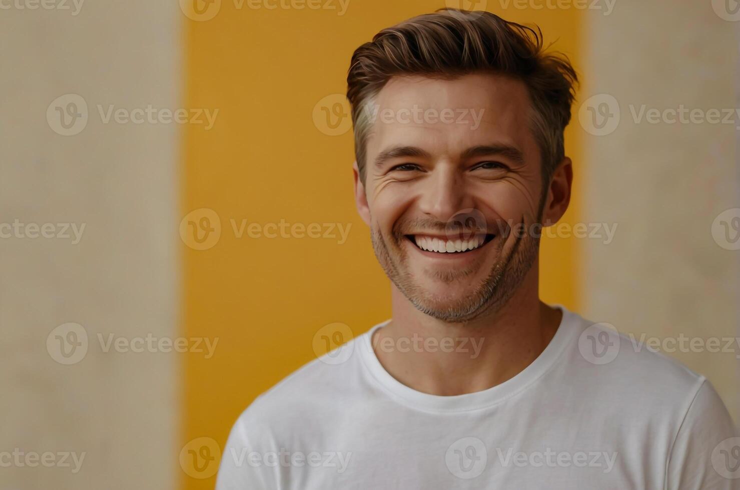AI generated Portrait of A man smiling photo
