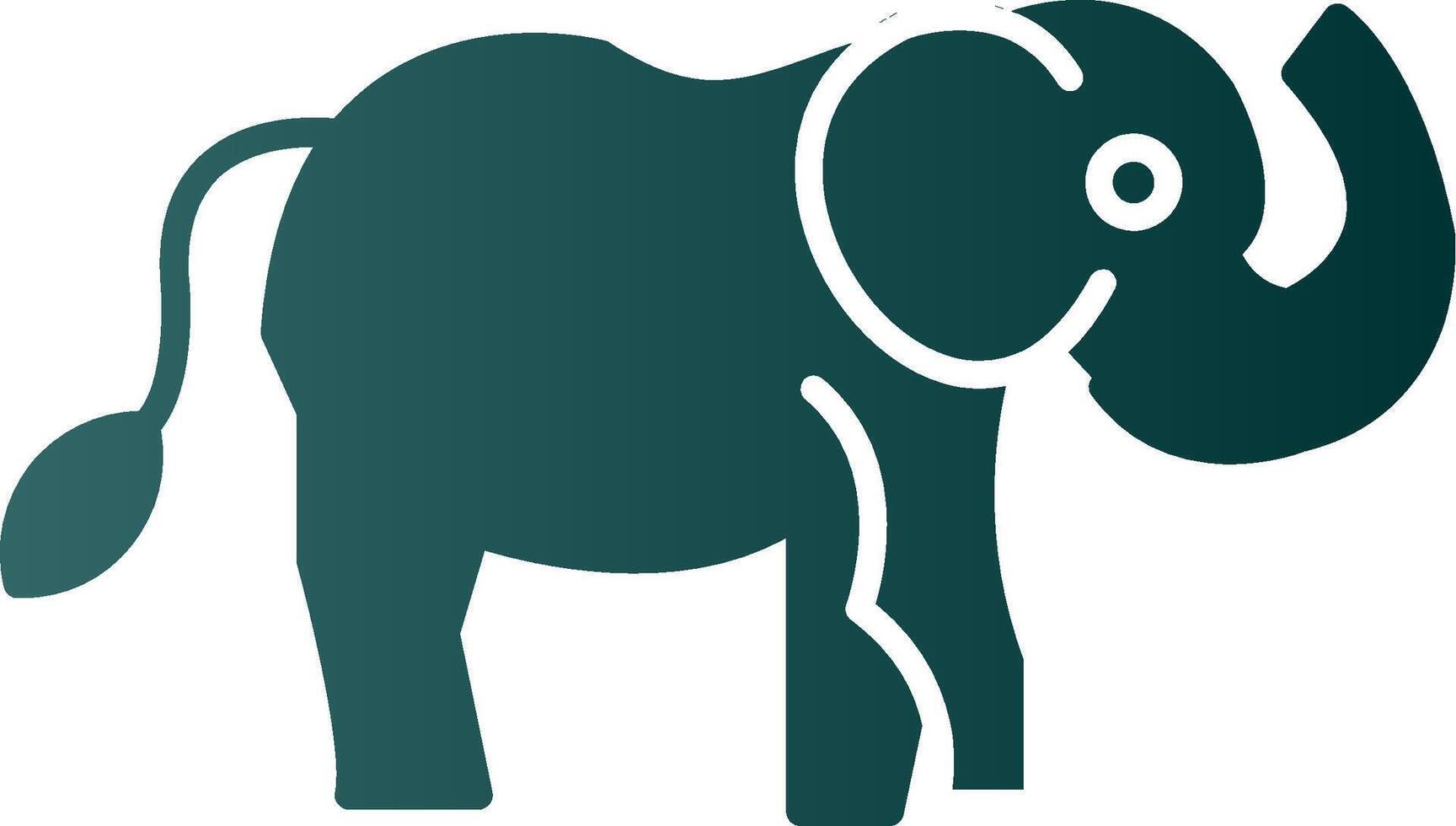 Elephant Glyph Gradient Icon vector