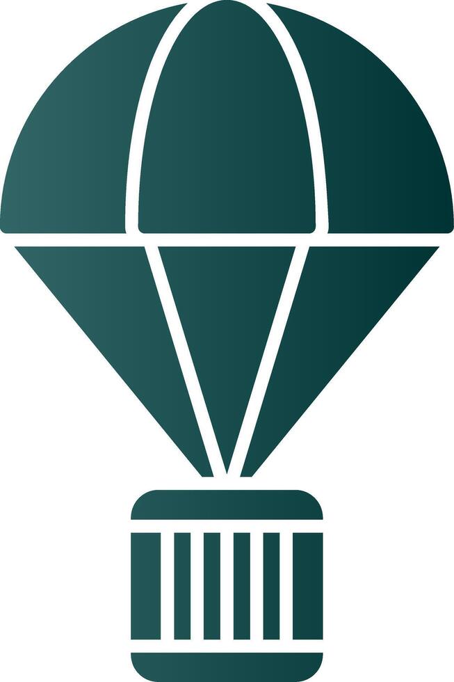 paracaídas glifo degradado icono vector