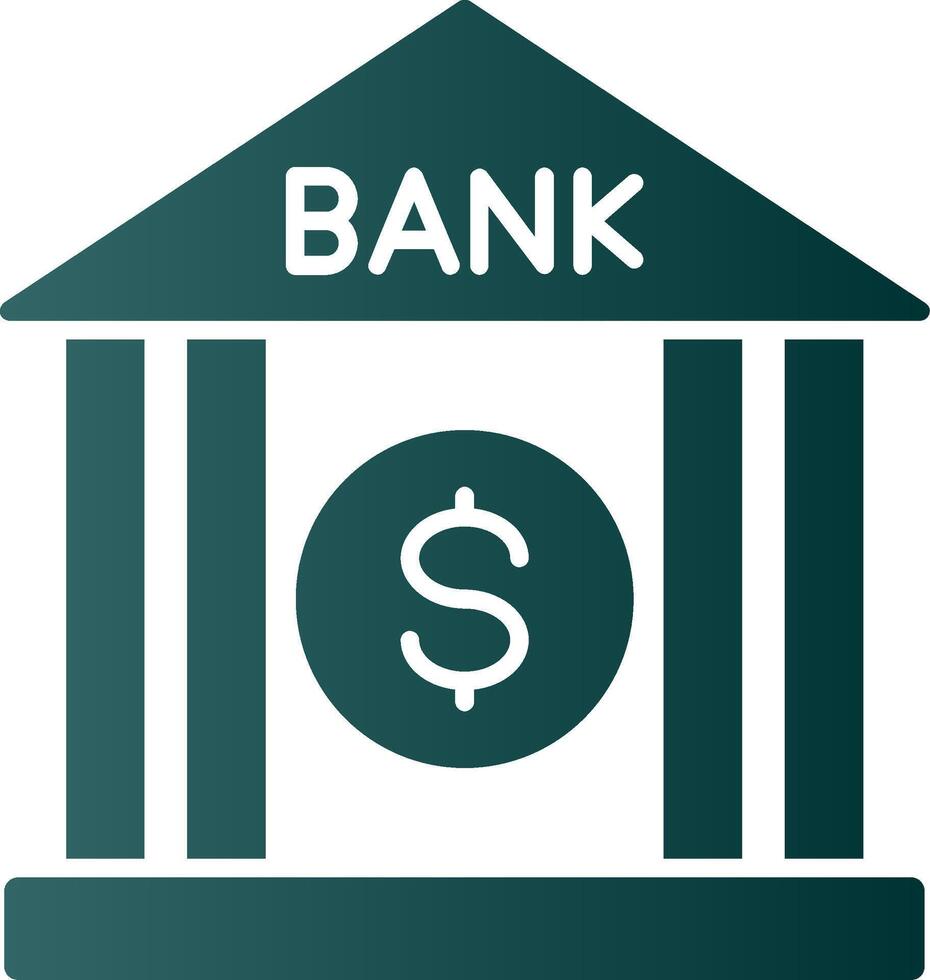 Bank Glyph Gradient Icon vector