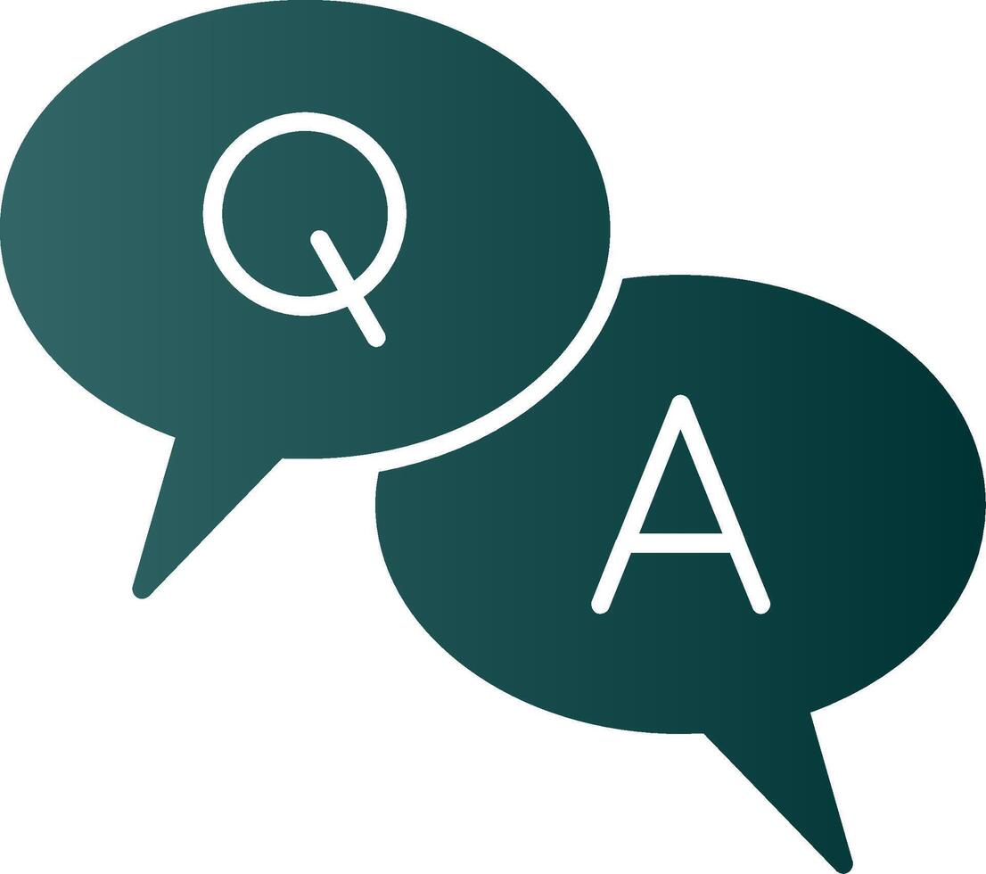 Question And Answer Glyph Gradient Icon vector