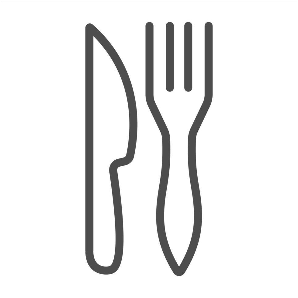 tenedor y cuchillo icono vector ilustración símbolo