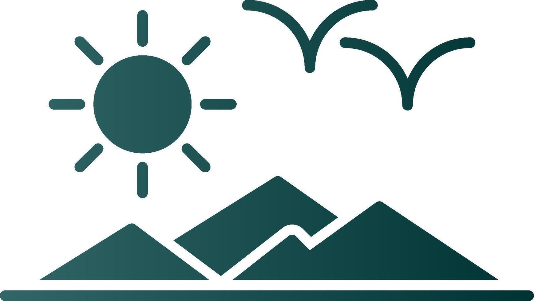 Mountain View Glyph Gradient Icon vector