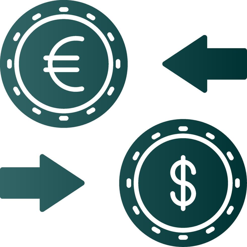 Currency Exchange Glyph Gradient Icon vector