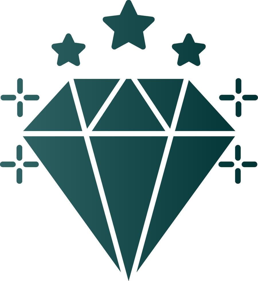 Diamond Glyph Gradient Icon vector