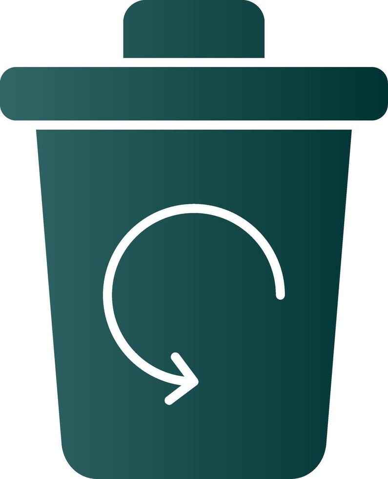 Trash Bin Glyph Gradient Icon vector