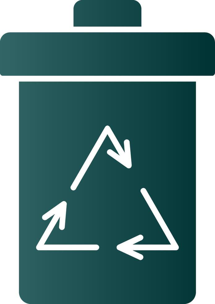 Recycle Bin Glyph Gradient Icon vector