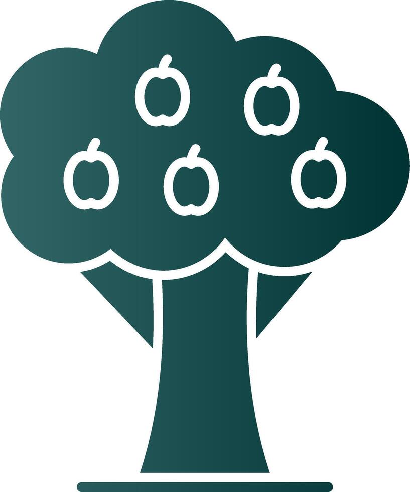 Fruit Tree Glyph Gradient Icon vector