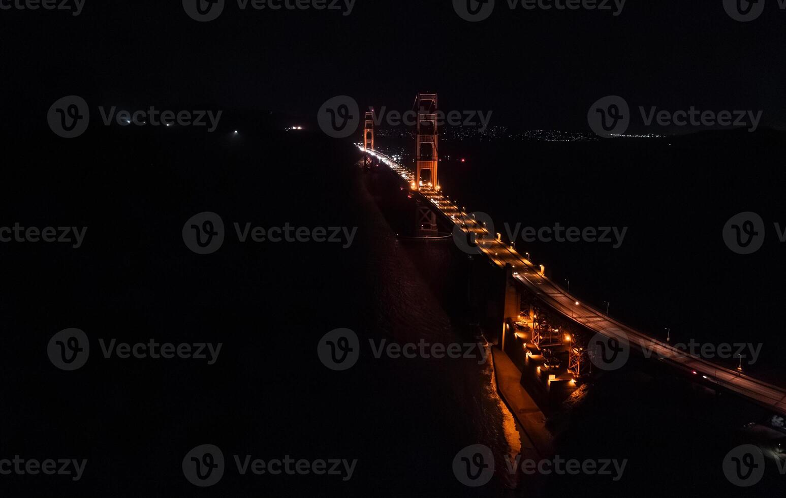 Famous Golden Gate Bridge, San Francisco at night, USA photo