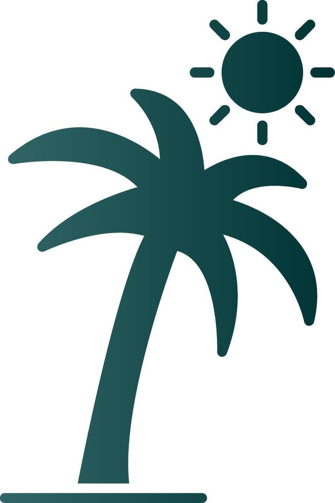 Plam Tree Glyph Gradient Icon vector