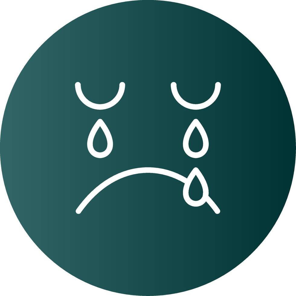 Crying Glyph Gradient Icon vector