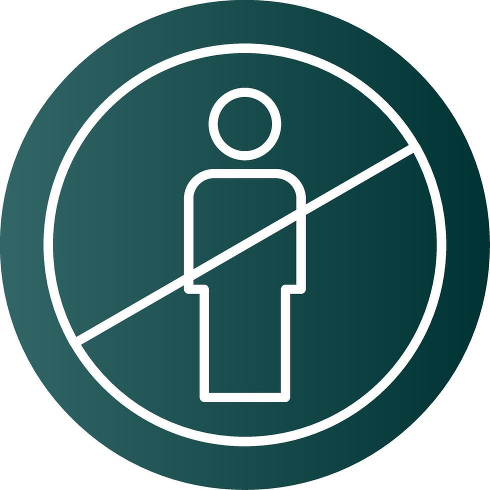 No Entry Glyph Gradient Icon vector