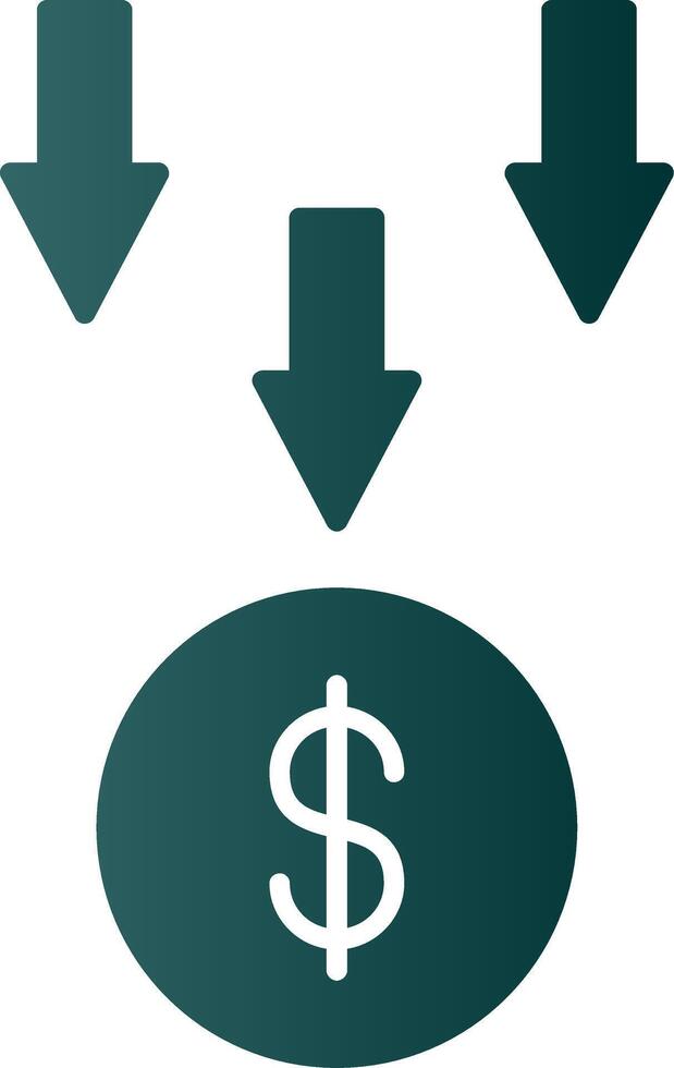 Bankruptcy Glyph Gradient Icon vector