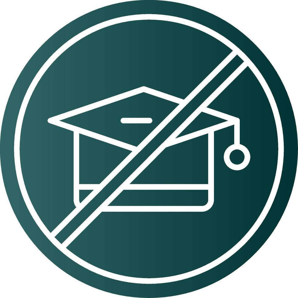 No Education Glyph Gradient Icon vector