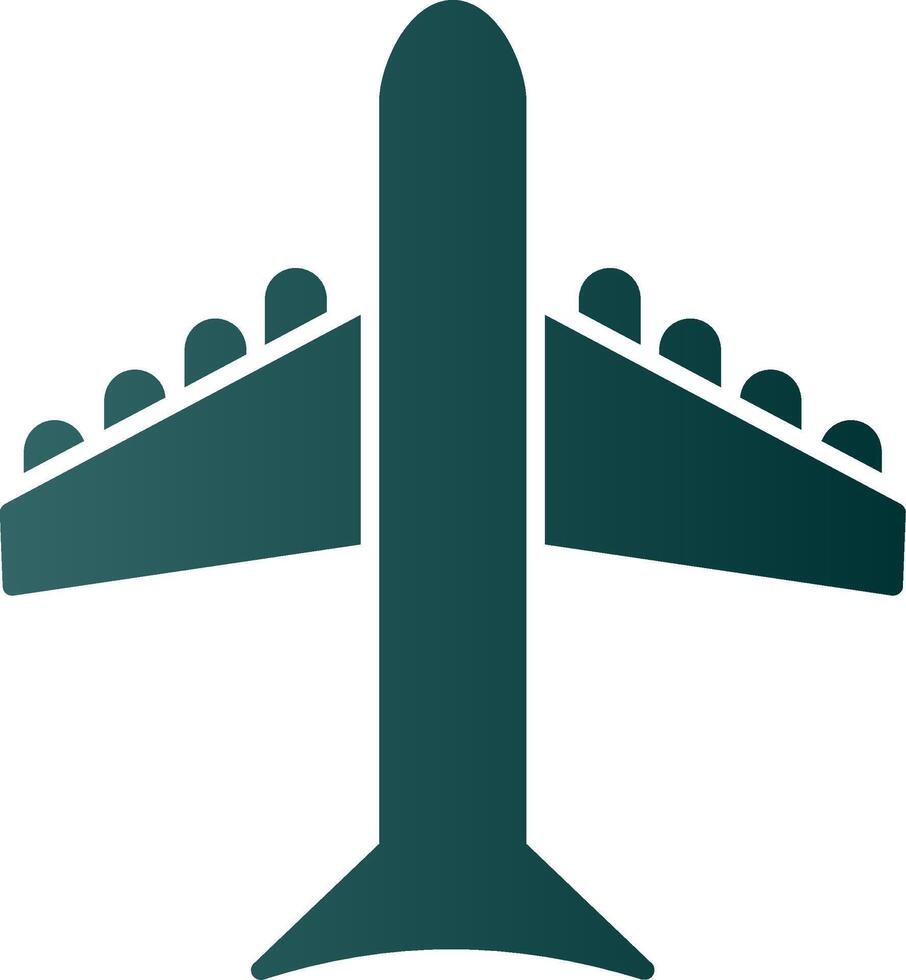 Airplane Glyph Gradient Icon vector