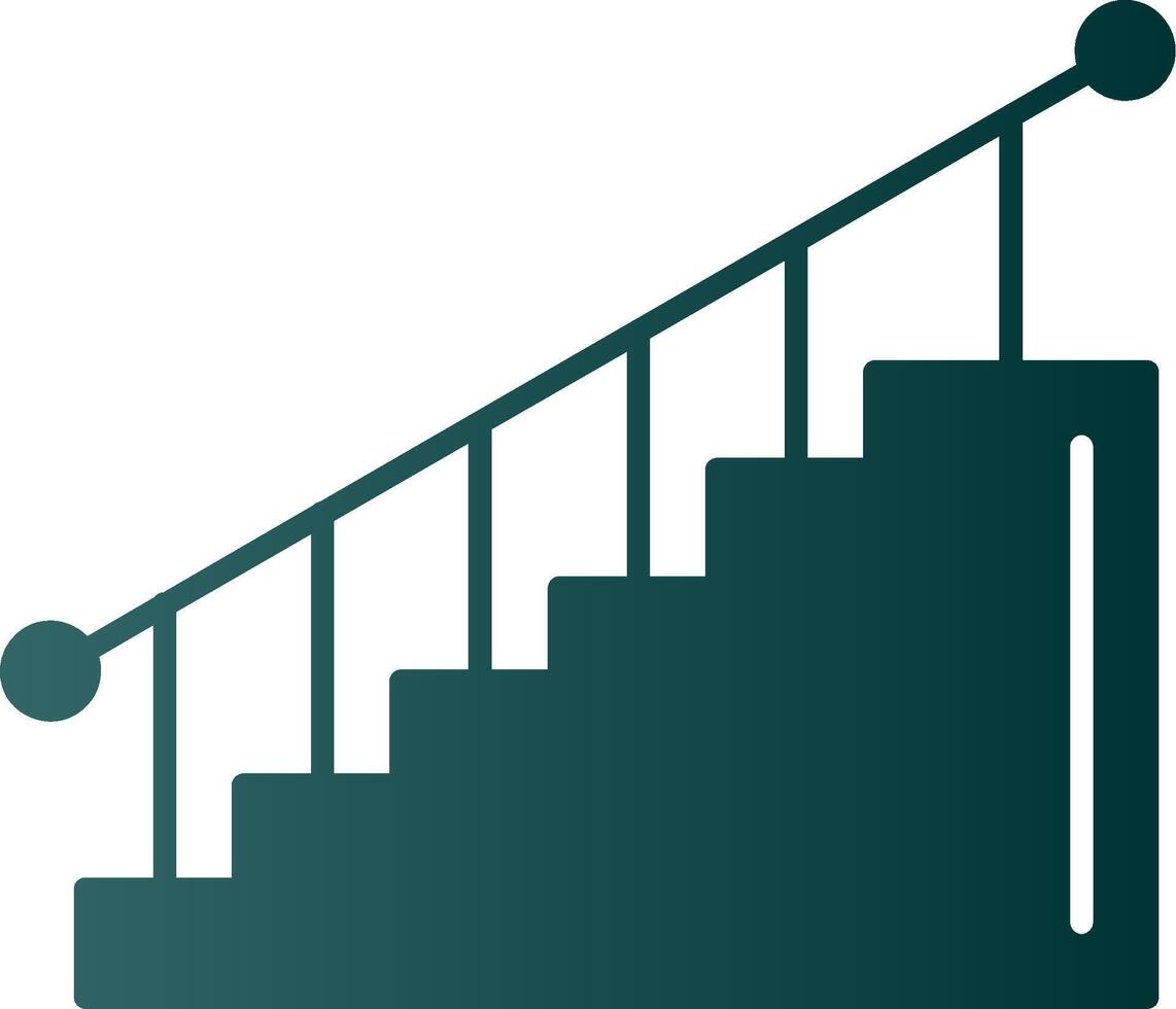 escalera glifo degradado icono vector