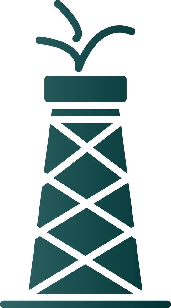 petróleo torre glifo degradado icono vector