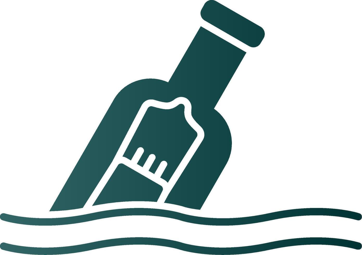 Message In A Bottle Glyph Gradient Icon vector