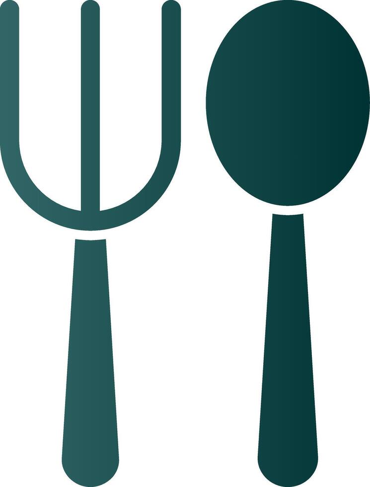 Fork Spoon Glyph Gradient Icon vector