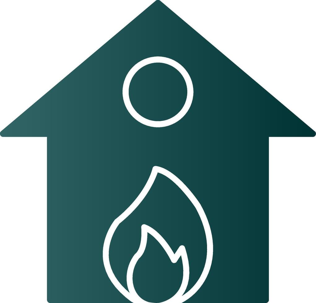 Burning House Glyph Gradient Icon vector